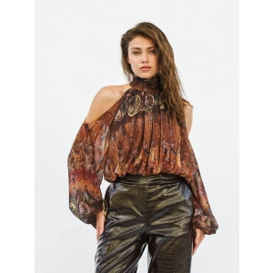 OMZU AÇIK BELDEN LASTİKLİ BLUZ