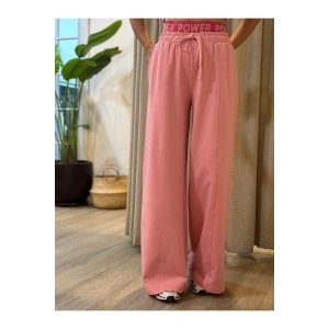 PEMBE BEL LASTİK DETAY PANTOLON