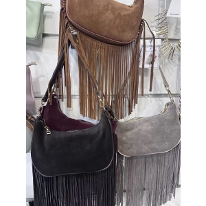 PÜSKÜLLÜ SÜET ÇANTA