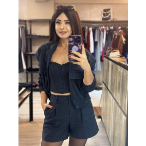 SİMLİ DOKU ANTRASİT CEKET