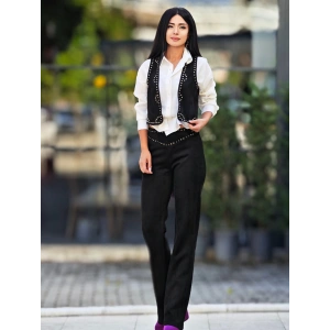 SİYAH SÜET ÇAKIMLI YELEK