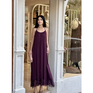 TENSEL DOKU ETEK UCU DANTEL ELBİSE