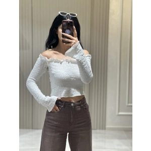 UZUN KOLLU KAYIK YAKA BLUZ LFN