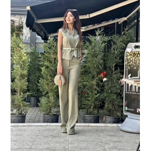 YANDAN CEPLİ AÇIK YEŞİL PANTOLON