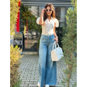 YANLARI ÇİÇEK DETAY JEAN PANTOLON