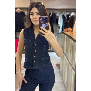 YELEKLİ LİKRALI JEAN TAKIM