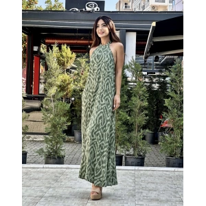 YEŞİL ZİKZAK ELBİSE