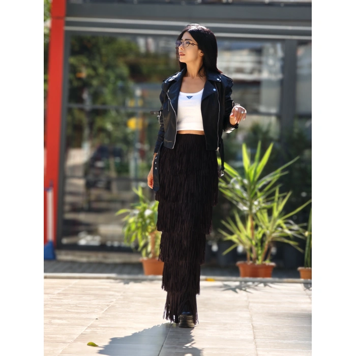 FERMUARLI DERİ CEKET