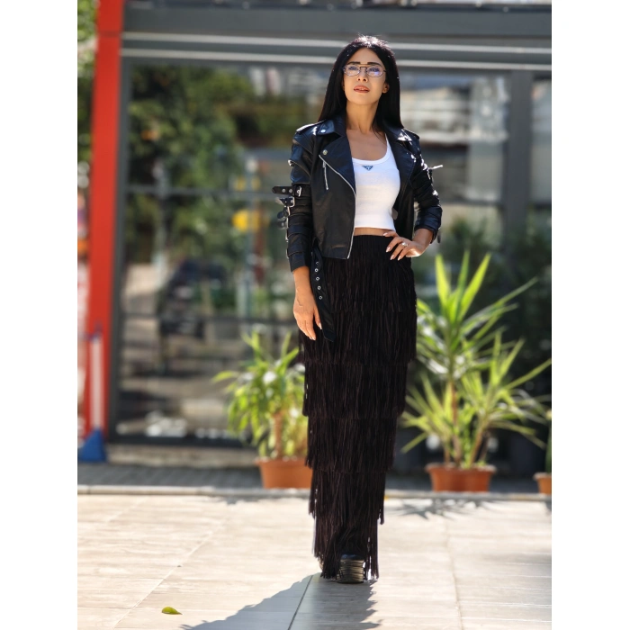 FERMUARLI DERİ CEKET