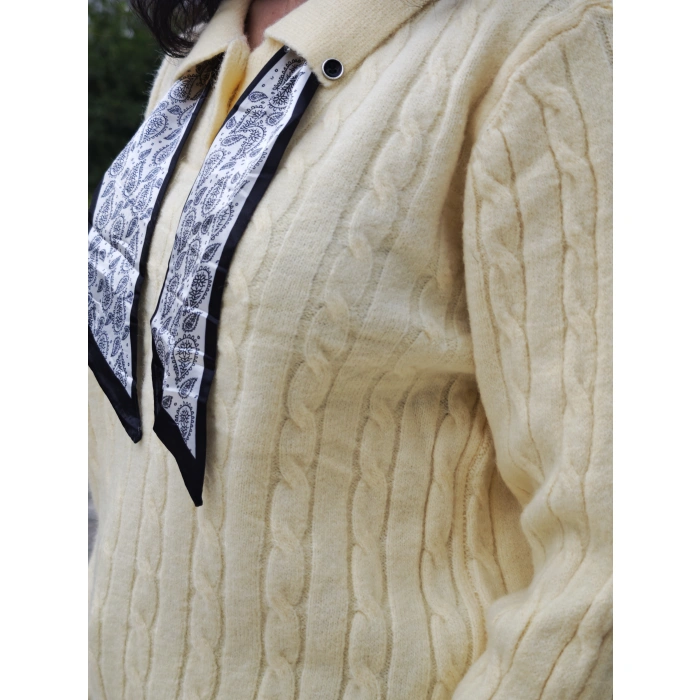 FULARLU TRİKO KAZAK