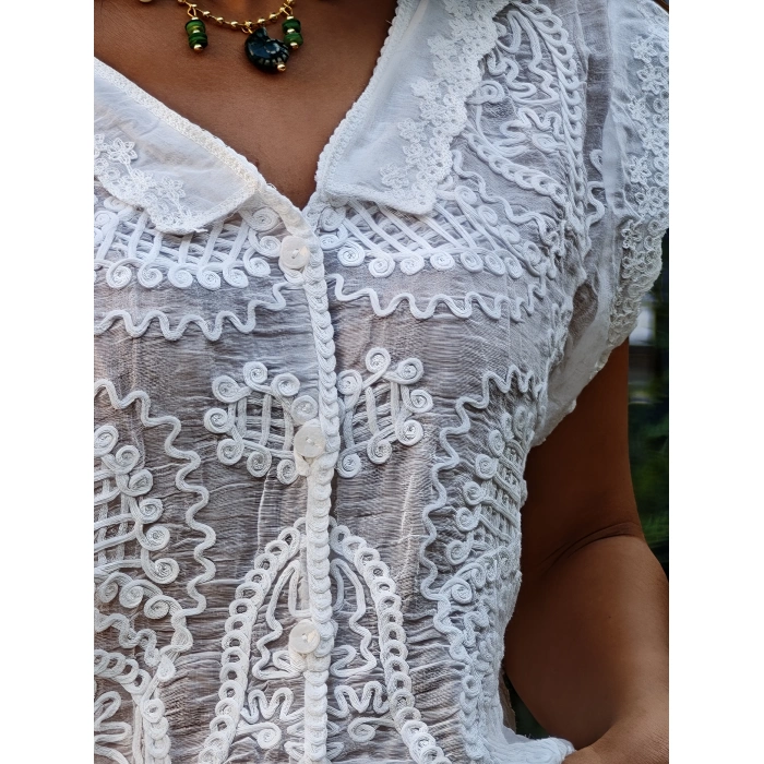 İŞLEMELİ ETEK BLUZ TAKIM