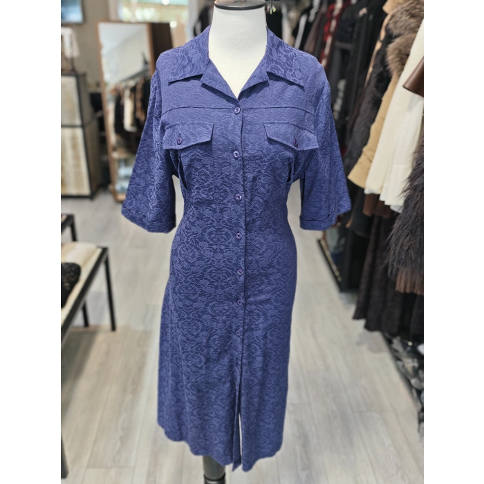 LACİVERT GÖMLEK ELBİSE