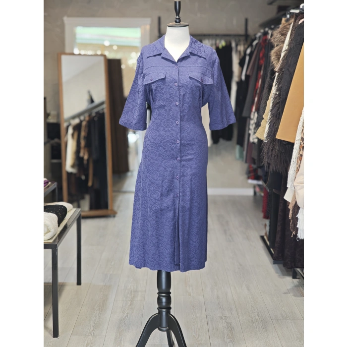 LACİVERT GÖMLEK ELBİSE