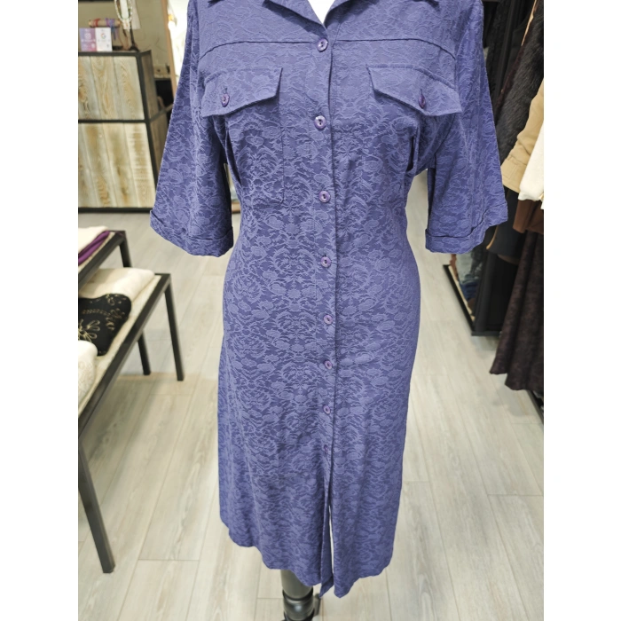 LACİVERT GÖMLEK ELBİSE