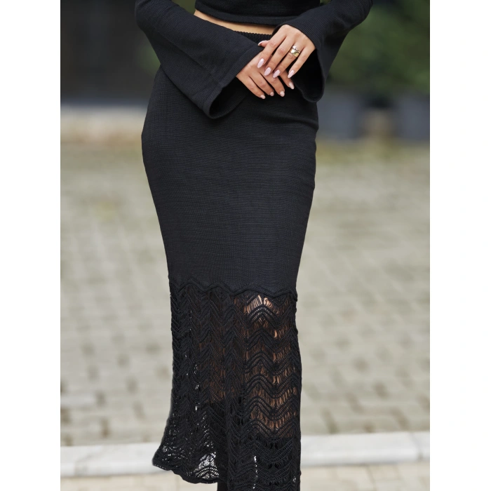 SİYAH UZUN ETEKLİ İKİLİ TAKIM