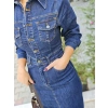 LİKRALI JEAN BALIK ELBİSE