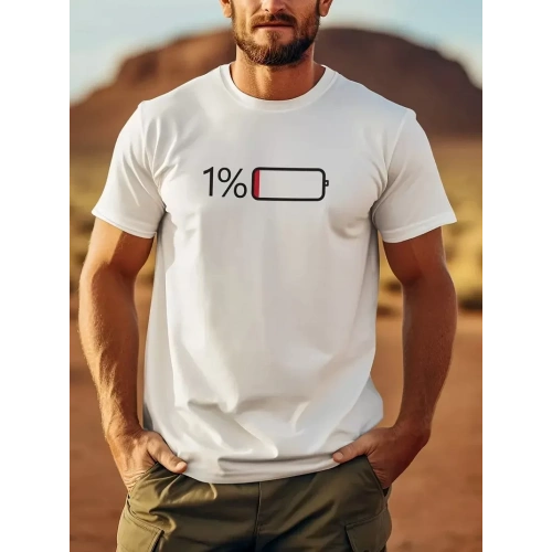 Baskılı Oversize Bisiklet Yaka T-shirt - Beyaz