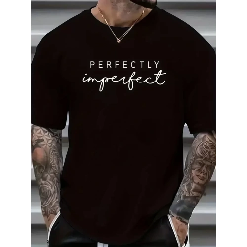 Baskılı Oversize Bisiklet Yaka T-shirt - Siyah