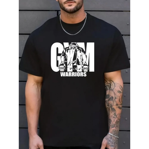 Baskılı Oversize Bisiklet Yaka T-shirt - Siyah