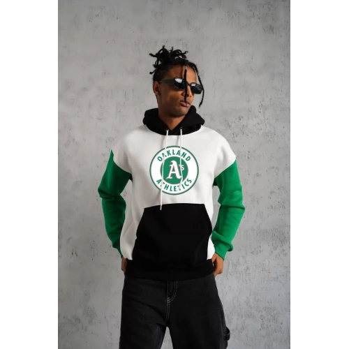 Erkek Çok Parçalı Kanguru Cepli Kapüşonlu Sweatshirt - Çok Renkli