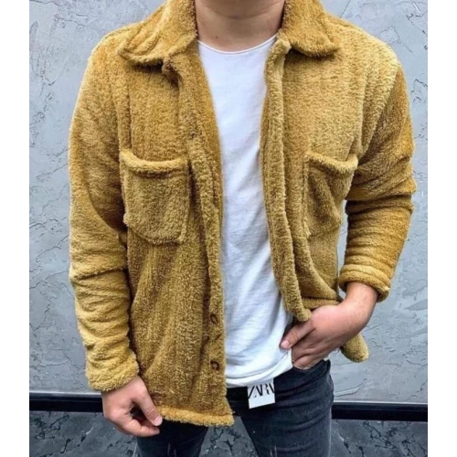 Erkek Polar Düğmeli Hırka - Sarı