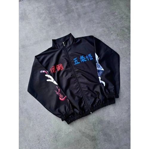 Fermuarlı Dijital Baskılı Rüzgarlık - Siyah