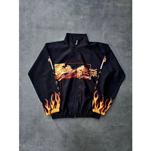 Fermuarlı Dijital Baskılı Rüzgarlık - Siyah