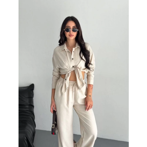 Gömlek Pantolon ikili Takım - Kırık Beyaz