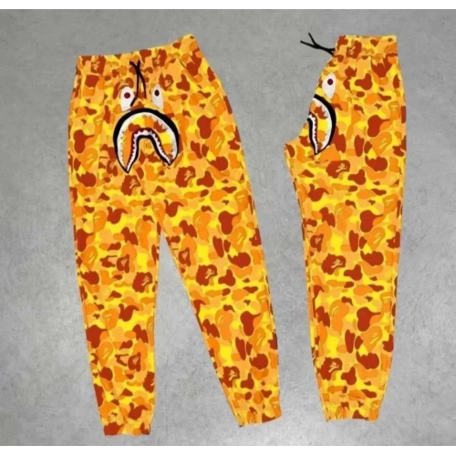 İki İplik Mevsimlik Bape Nakişli Eşofman Pantolon - Sarı