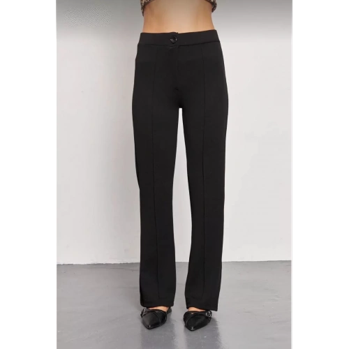 Kadın Siyah Palazzo Pantolon Oversize Kesim - Siyah