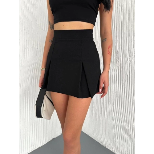 Kadın Şortlu Etek - Siyah