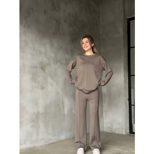 Osy Modal Yumuşak dokulu Kumaş Bisiklet Yaka Takım- Gri