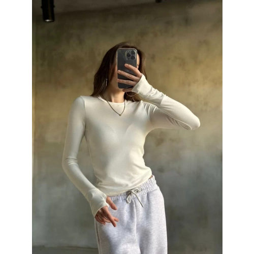 Parmak Geçmeli Buzi Body - Beyaz