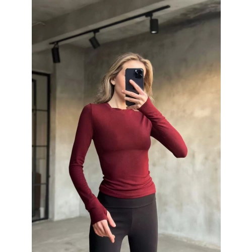 Parmak Geçmeli Buzi Body - Bordo