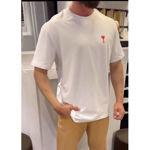 Unisex Bisiklet Yaka Baskılı Oversize T-Shirt - Beyaz