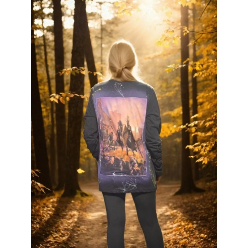 Unisex Bisiklet Yaka Uzun Kollu T-Shirt - Siyah