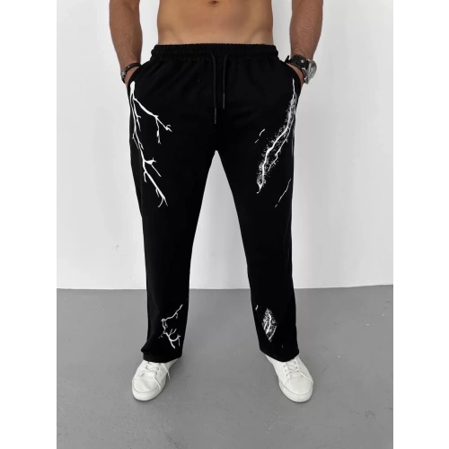 Unisex Dijital Baskılı Eşofman Altı - Siyah