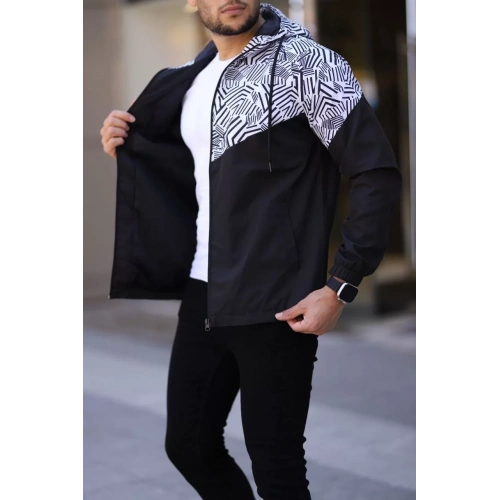 Unisex Kapüşonlu İçi Astarlı Yağmurluk - Siyah