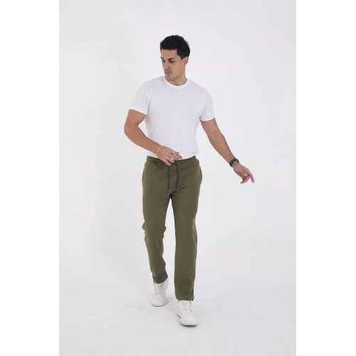 Unisex Üç İplik Basic Eşofman Pantolon - Haki