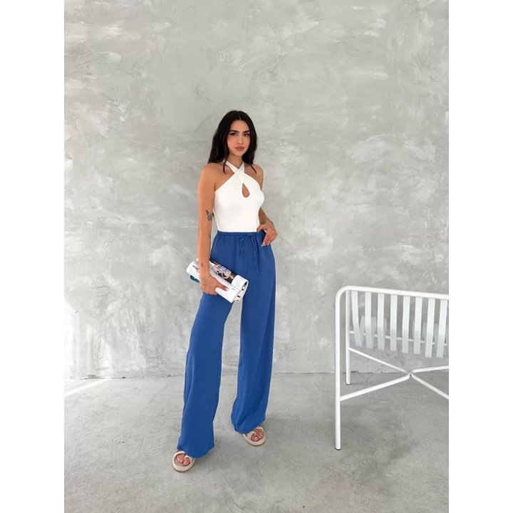 Ayrobin Oversize Kadın Pantalon - Saks