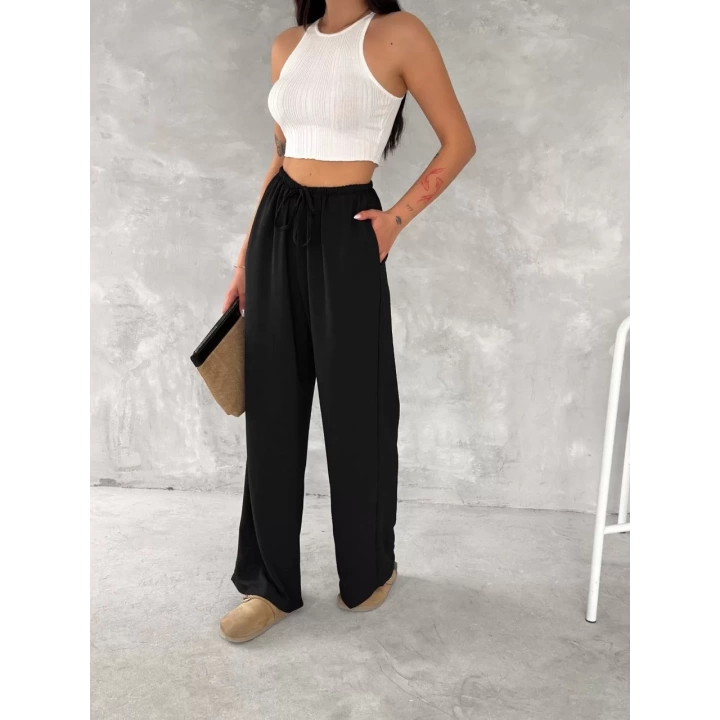 Ayrobin Oversize Kadın Pantalon - Siyah