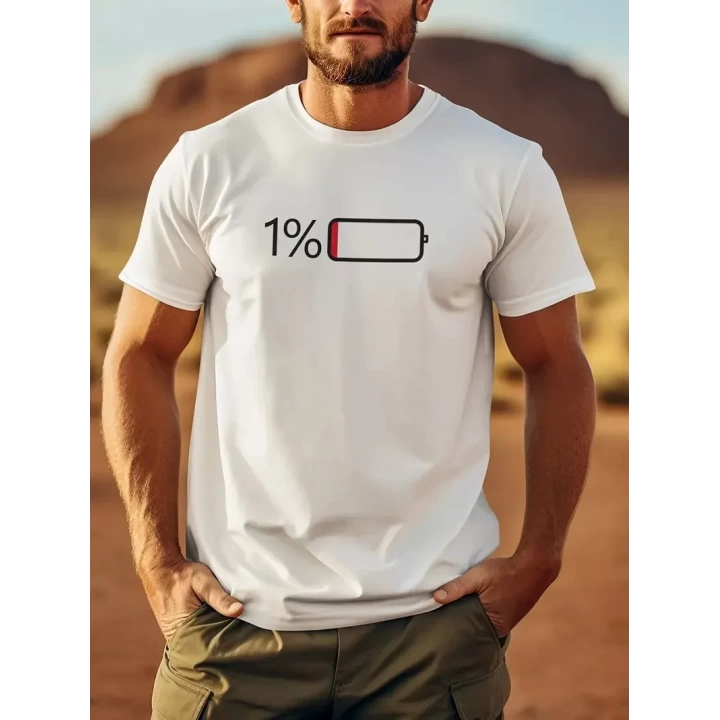Baskılı Oversize Bisiklet Yaka T-shirt - Beyaz