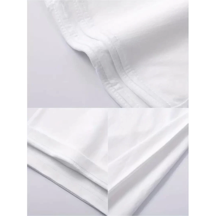 Baskılı Oversize Bisiklet Yaka T-shirt - Beyaz