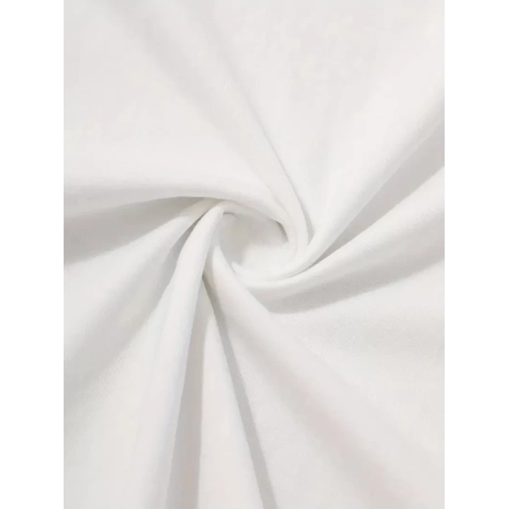Baskılı Oversize Bisiklet Yaka T-shirt - Beyaz