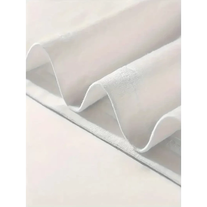 Baskılı Oversize Bisiklet Yaka T-shirt - Beyaz