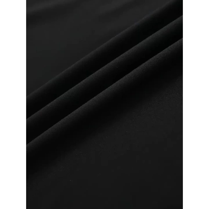 Baskılı Oversize Bisiklet Yaka T-shirt - Siyah