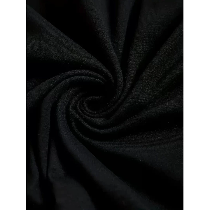 Baskılı Oversize Bisiklet Yaka T-shirt - Siyah