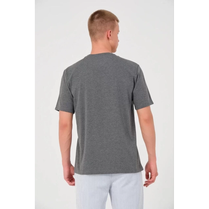 Erkek 24/1 Düz A Kalite Oversize T-shirt - Antrasit