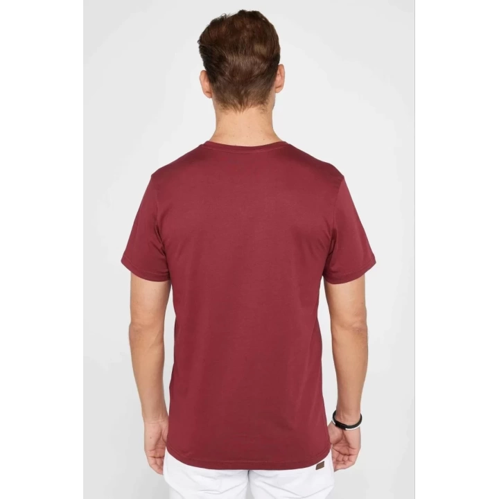 Erkek 24/1 Düz A Kalite Oversize T-shirt - Bordo