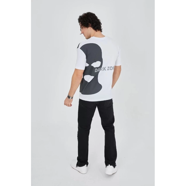 Erkek Baskılı T-Shirt - Beyaz